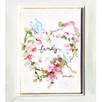 Quadretto shabby chic Family dipinto a mano