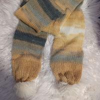 Sciarpa multicolore con pompon, handmade