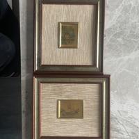 Coppia di miniature d’Arte- ottone in foglia d’oro