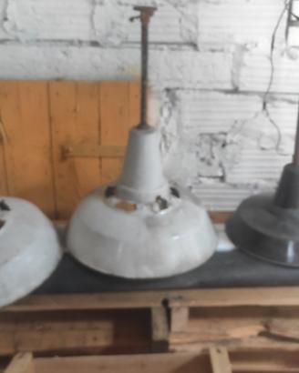 Plafoniera Lampada Luce industriale smaltata Retro