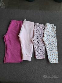 Set 4 pantaloni / leggins bambina 74 cm