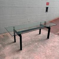 Tavolo stile LC6 – design - vetro e acciaio