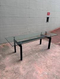 Tavolo stile LC6 – design - vetro e acciaio