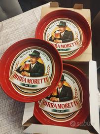 set vassoi Birra Moretti nuovi nella scatola