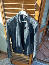 giacca in pelle nera