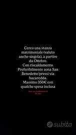 Stanza a partire da ottobre