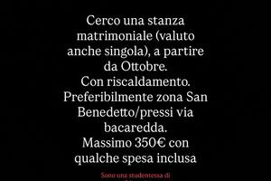 Stanza a partire da ottobre