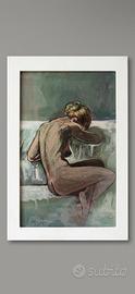 Quadro Olio su Tela Nudo Femminile F. Rescigno
