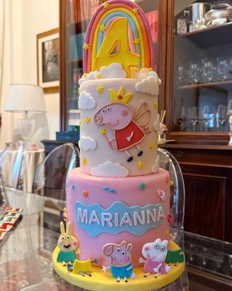 Torta scenografica finta peppa pig
