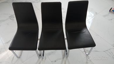 sedie a slitta Calligaris vera pelle 