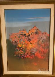 Manlio Bacosi - paesaggio astratto arancio