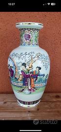 Vaso Orientale Giapponese. Porcellana Geisha 30cm