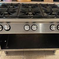 Piano cottura professionale a gas in acciaio inox