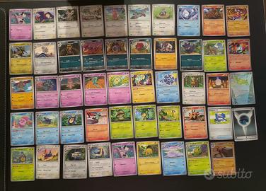 lotto 49 carte Pokémon luce nera fuoco bianco