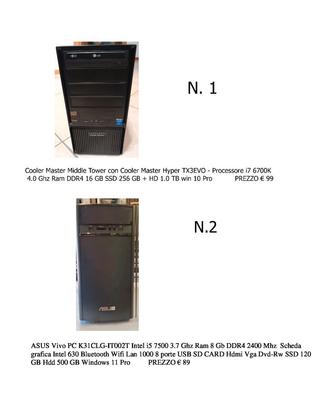 PC Desktop i5 e i7 con SSD + HD- Monitor 22" e 24"