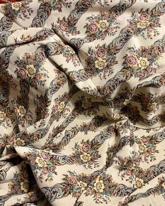 Tessuto Pregiato Jacquard Broccato Floreale 