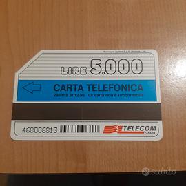 Carta telefonica rara telecom lire 5000