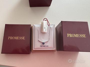 Collana oro diamantini e zafiro