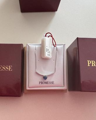 Collana oro diamantini e zafiro