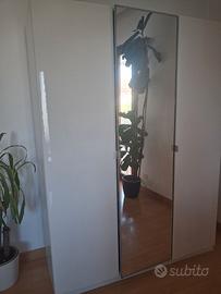 Armadio ikea 3 ante bianco con specchio centrale