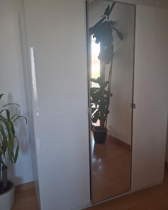Armadio ikea 3 ante bianco con specchio centrale