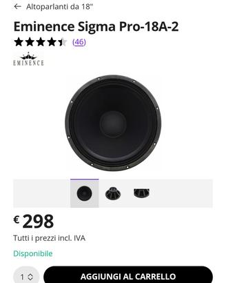 subwoofer 18 pollici