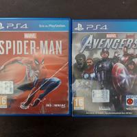 2 videogiochi per Ps4 Avengers, Spider-Man 