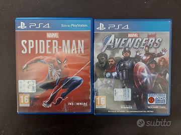 2 videogiochi per Ps4 Avengers, Spider-Man 