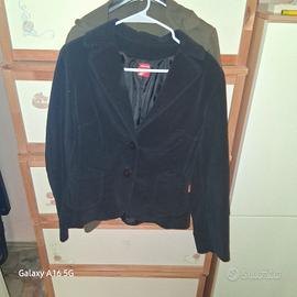 giacca  nera L velluto taglio in vita