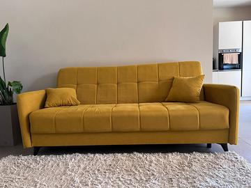 Divano letto 3 posti con contenitore – come nuovo