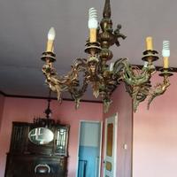 Set due lampadari in bronzo Putti