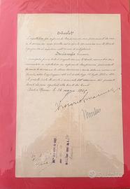 Autografo Vittorio Emanuele III e Mussolini