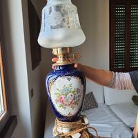 Lampada porcellana e vetro primi 900