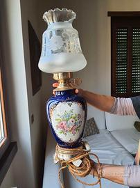 Lampada porcellana e vetro primi 900
