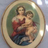 Quadro vintage madonna con bambino