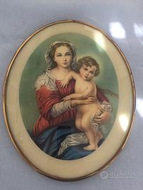 Quadro vintage madonna con bambino