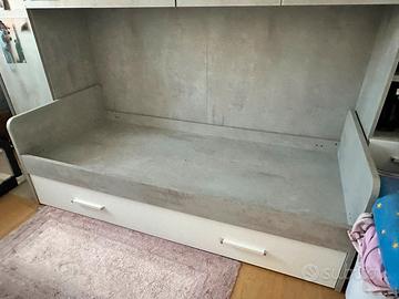 Letto singolo con rete a scomparsa