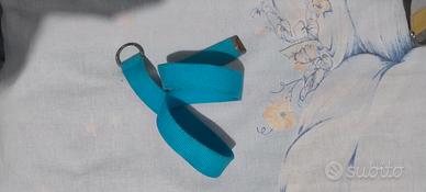 Cintura blu azzurra vintage in tessuto