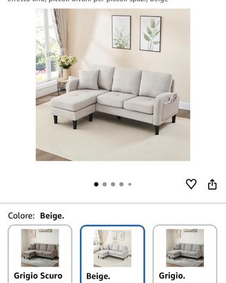 Divano angolare con chaise longue 166x118 x 77 cm