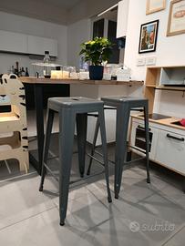 sgabelli cucina in acciaio verniciato grigio opaco