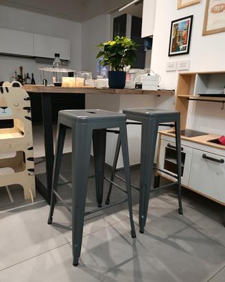 sgabelli cucina in acciaio verniciato grigio opaco