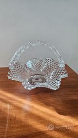 Cestino in vetro con manico, antico