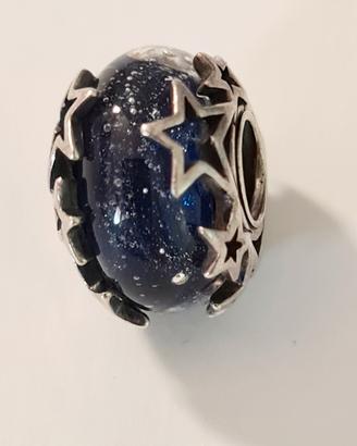 Pandora Charm  Vetro di Murano Blu con Stelle