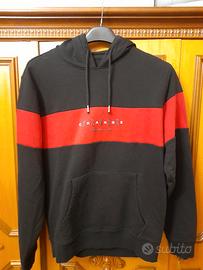 felpa uomo con cappuccio  nera e rossa tg XL