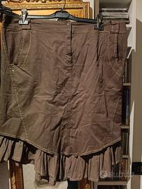 Gonna midi Fiorella Rubino marrone con cuciture