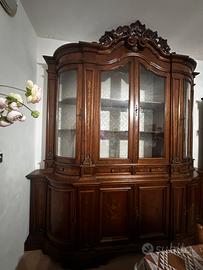 Credenza vetrina intarsiato