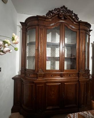 Credenza vetrina intarsiato