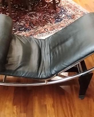 Poltrona  stile Le Corbusier pelle nera