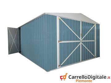 Box acciaio garage lamiera 360x600 346kg 21mq blu