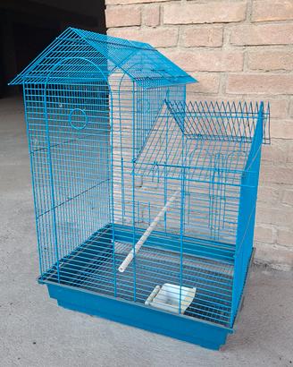Gabbia per uccelli NUOVA - 40x50x70h cm - Blu
